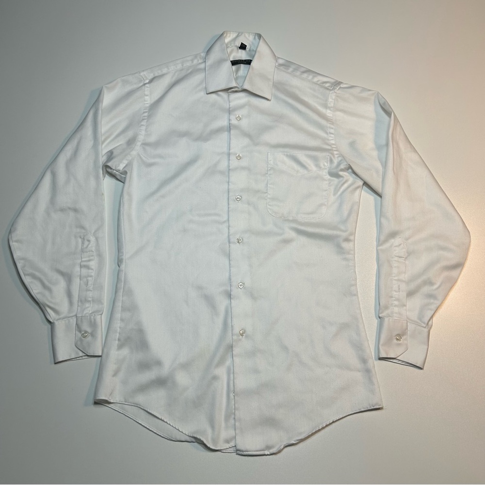 Geoffrey Beene Men's White Regular Fit Dress Shirt